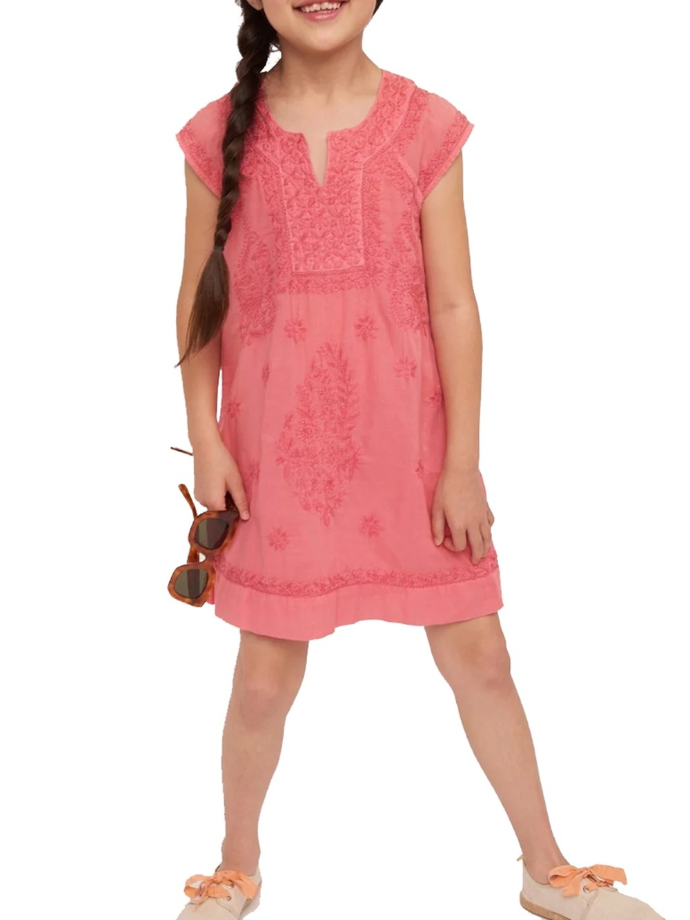ROLLER RABBIT Faith Fuchsia Embroidered Cotton Dress size 2